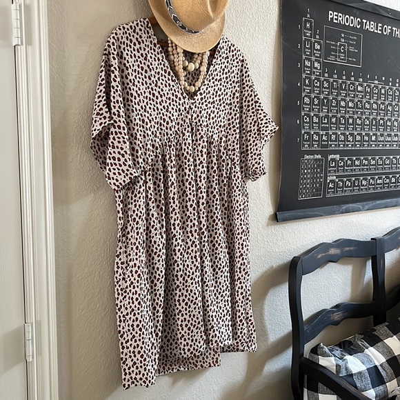 NWT MTS dress swing animal print mini short sleeve plus size v neck - Picture 3 of 7